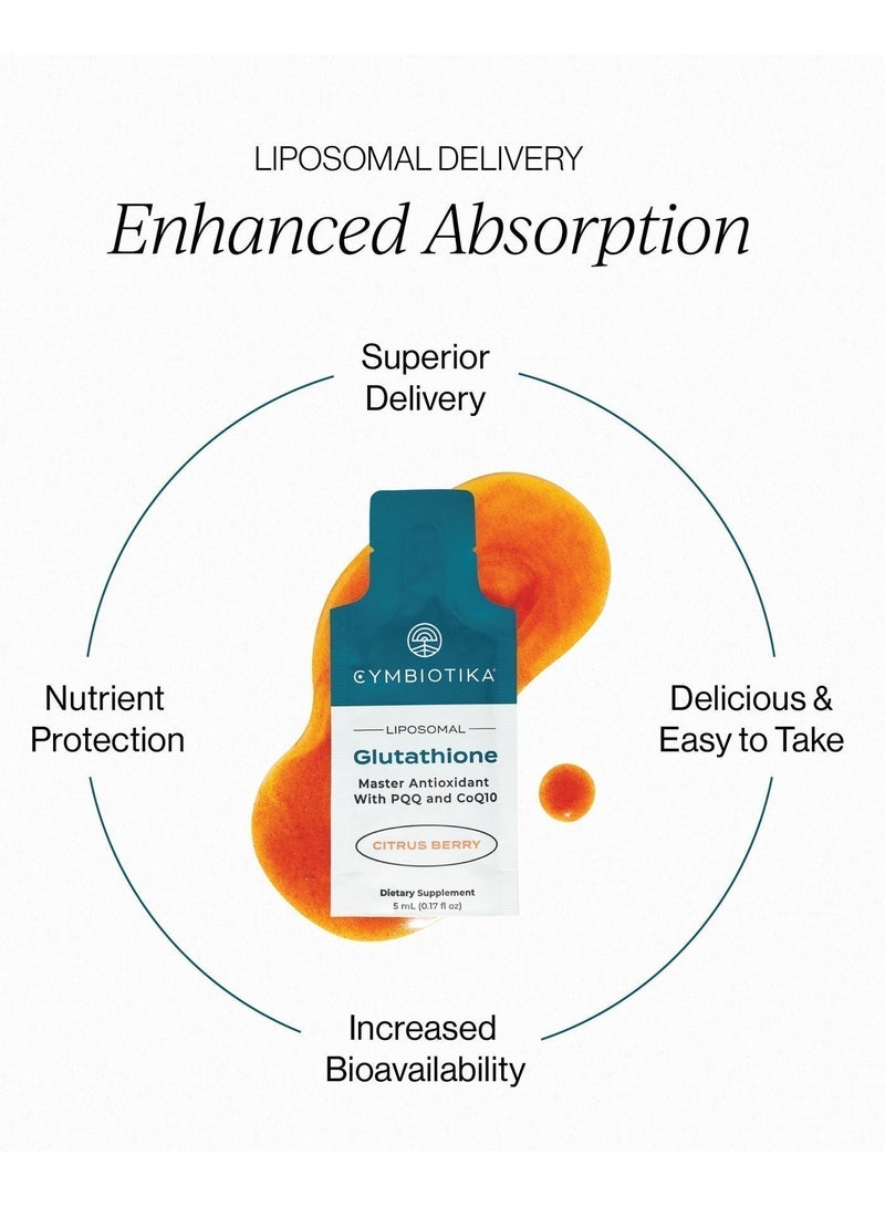 CYMBIOTIKA Liposomal Glutathione Supplement - Master Antioxidant for Anti-Aging, Detox, Brain, Energy & Immune Support - Advanced Liposomal Delivery, Maximum Absorption for Cellular Health & Longevity, Citrus Vanilla, 1 Month Supply - Image 2